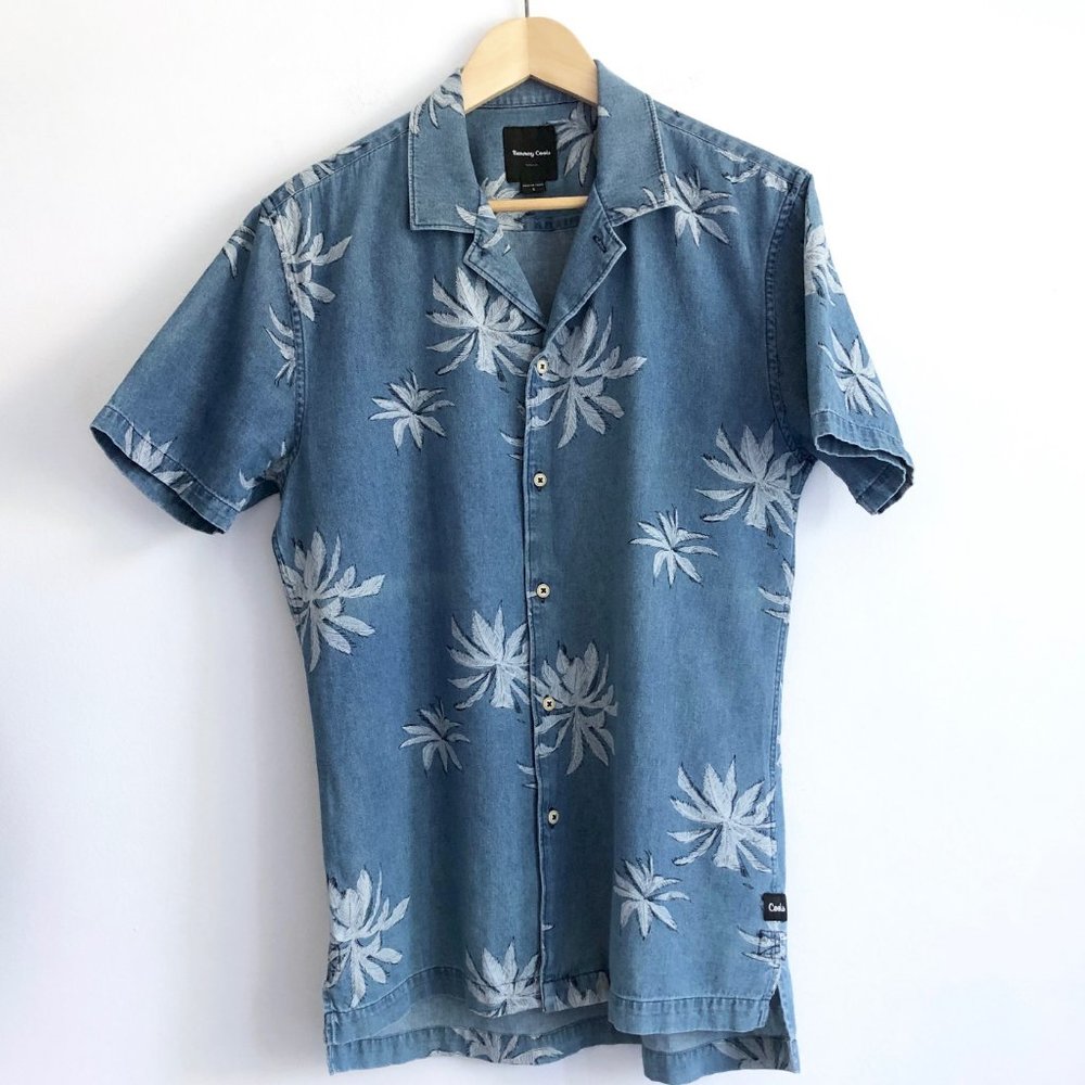 Barney Cools Poolside Button Up Shirt Chambray Sm - image 7